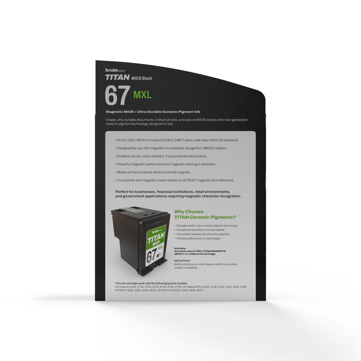 VersaInk-nano 67 MXL Titan Magnetic Black Ink Cartridge – VersaCheck