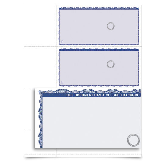 VersaCheck Personal Wallet Check Refills - Blue Prestige Pattern, 250 Sheets (750 Checks), High Security