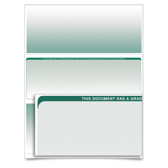 VersaCheck - Form 1001 - Graduated - Green - 250 Sheets