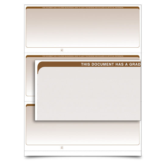 VersaCheck - Form 3000 - Graduated - Tan - 1000 Sheets