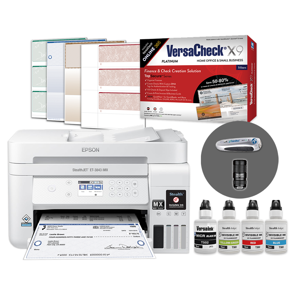 VersaCheck Stealth-MICR Epson ET-3843 iMX All-In-One MICR & Invisible Ink Print System (Copy)
