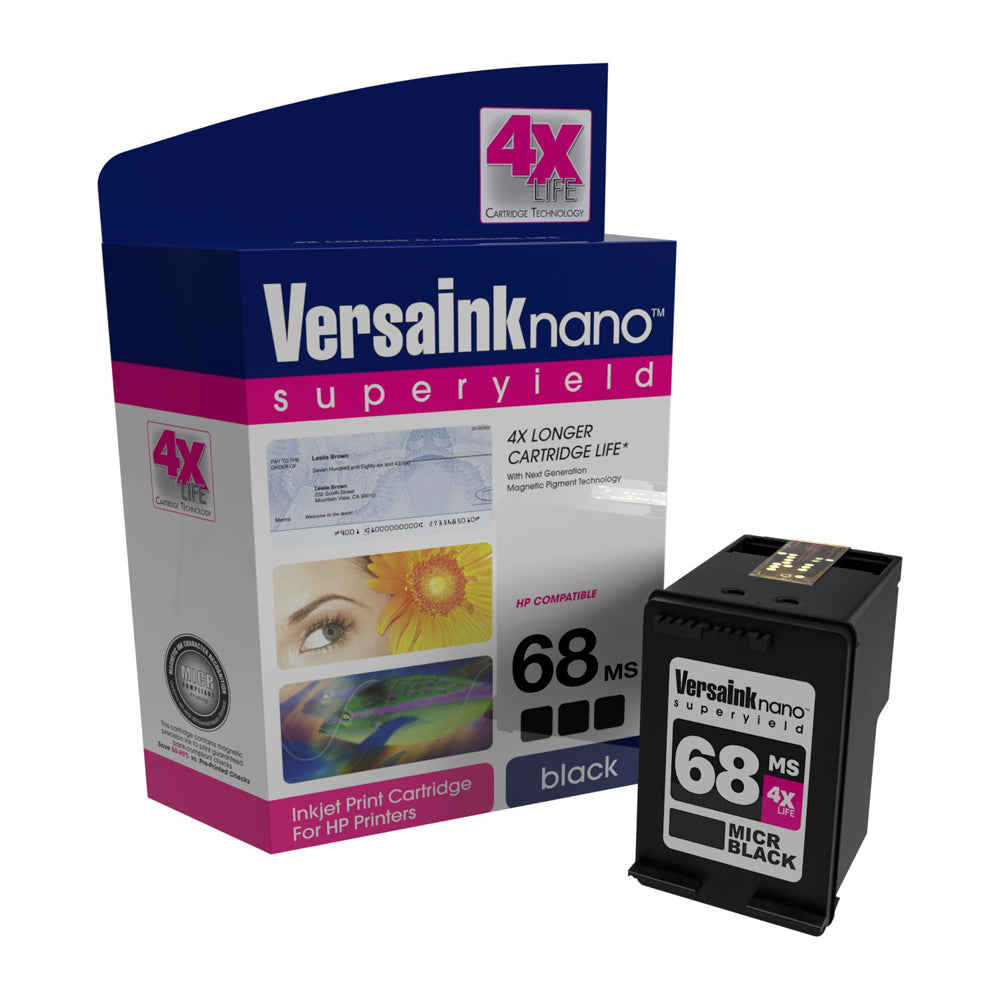 VersaInk-nano HP 68 MS Black (MICR) Ink Cartridge