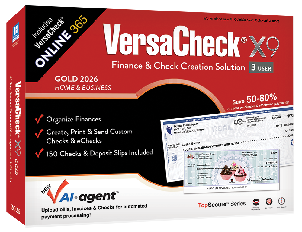 VersaCheck X9 Gold 2026 - 3 Users + VersaCheck ONLINE Gold 1yr Sub Bundle