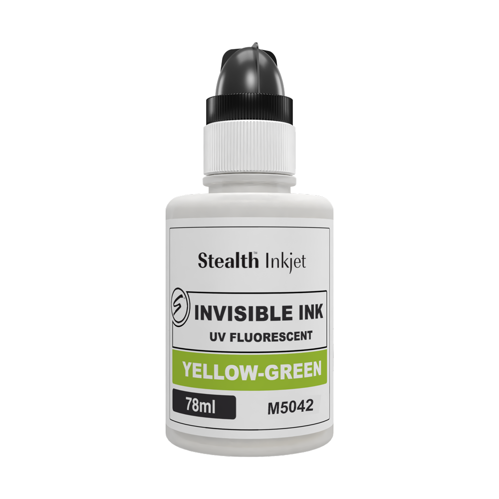Stealth Inkjet I5042 iX Invisible Yellow-Green Ink 78ml Bottle - Compatible with Epson ET-5150, 5170, 5180, 5800, More…