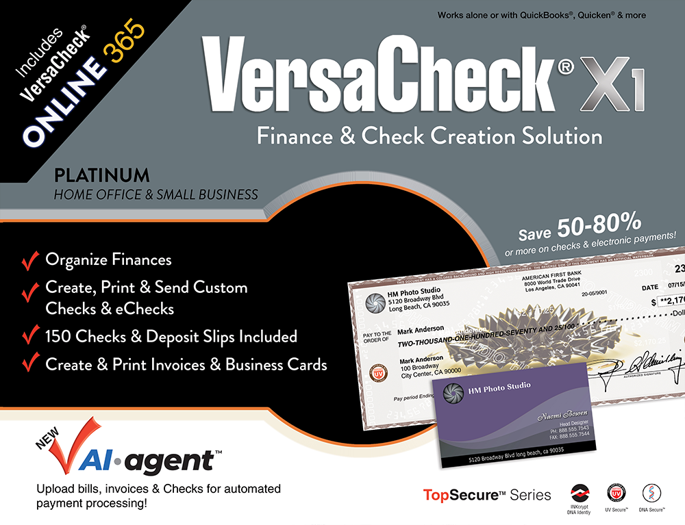 VersaCheck X1 Platinum 2026 Retail + VersaCheck ONLINE Platinum 1yr Sub Bundle
