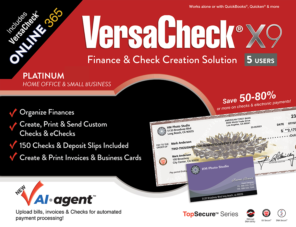 VersaCheck X9 Platinum 2026 - 5 Users Retail + VersaCheck ONLINE Plati