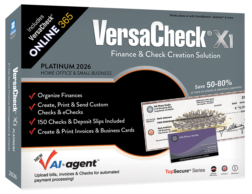 VersaCheck X1 Platinum 2026  Download + VersaCheck ONLINE Platinum 1yr Sub Bundle