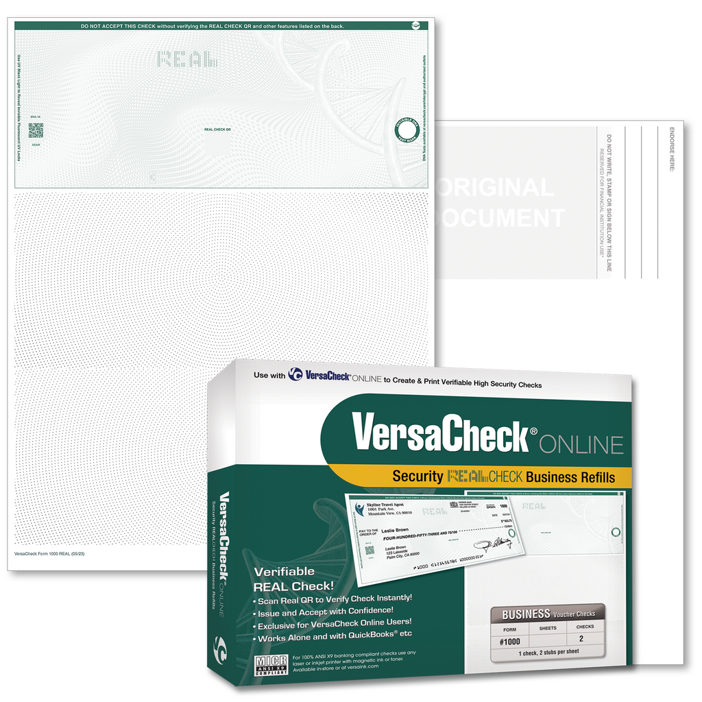 Form 1000 REAL Business Voucher Checks - 100 Sheets