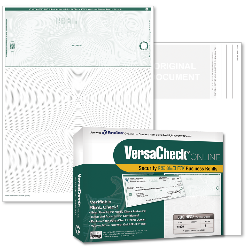 Real Check Examples Form 1000 REAL Business Voucher Checks - 100 Sheets – VersaCheck