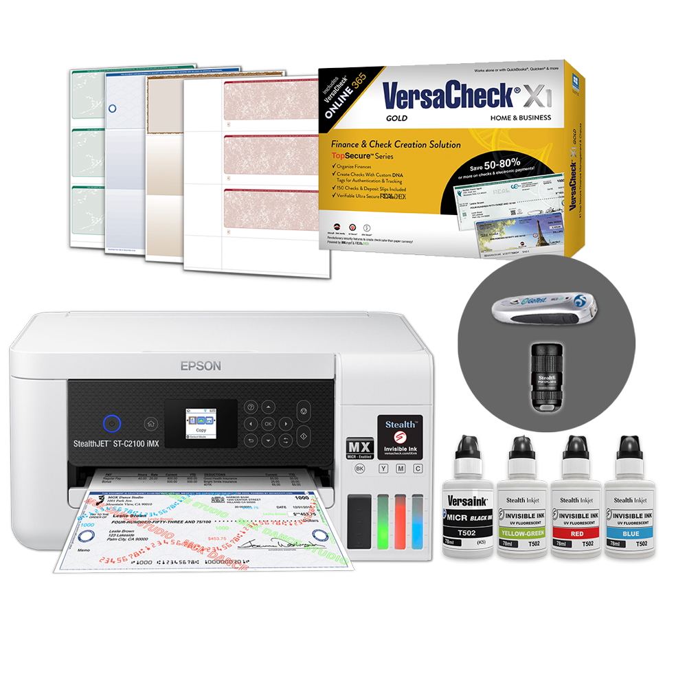 VersaCheck Stealth-MICR Epson ST-C2100 iMX All-In-One MICR & Invisible Ink Print System