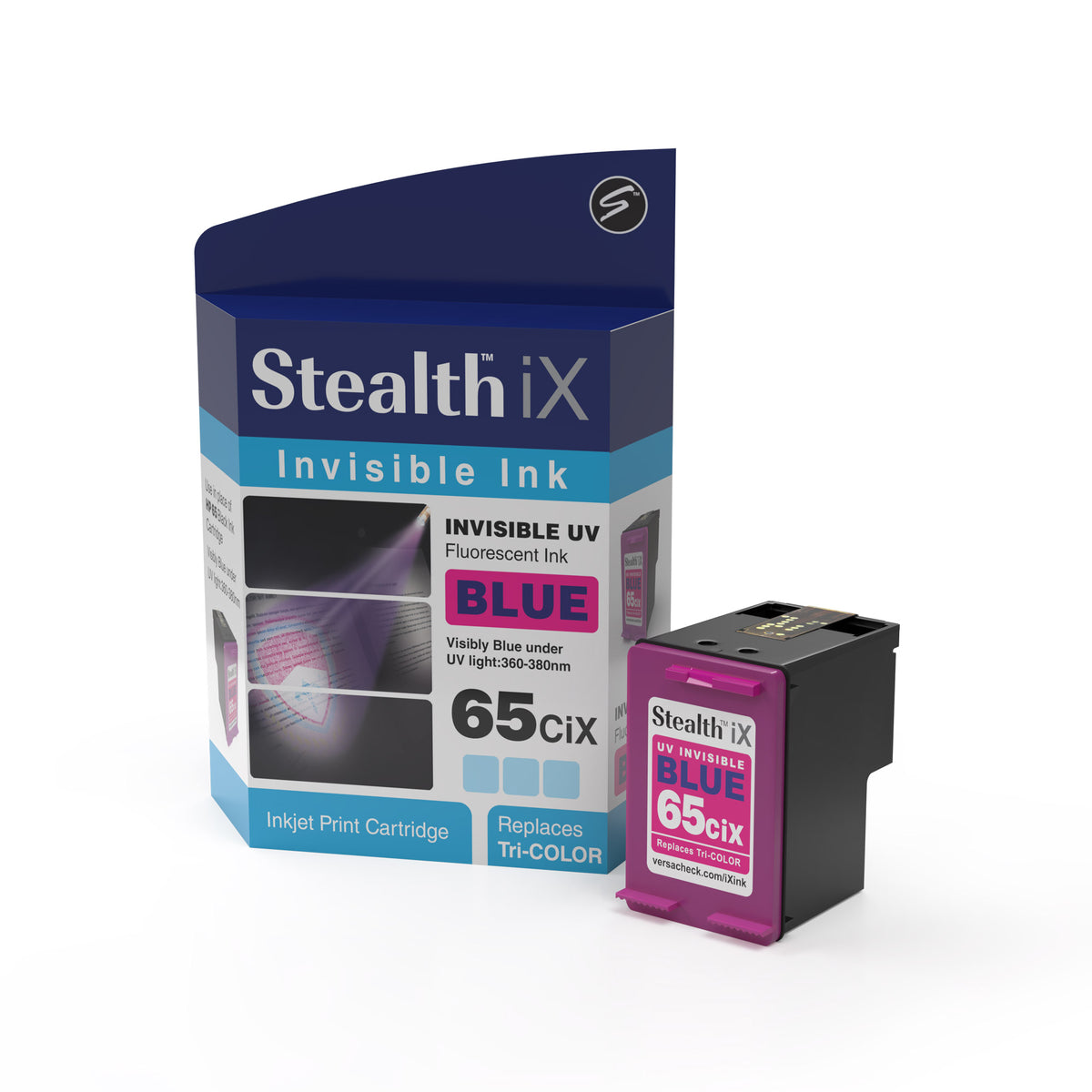 Stealth Inkjet HP 65 CiX Invisible Blue Ink Cartridge - Replaces Tri-C ...