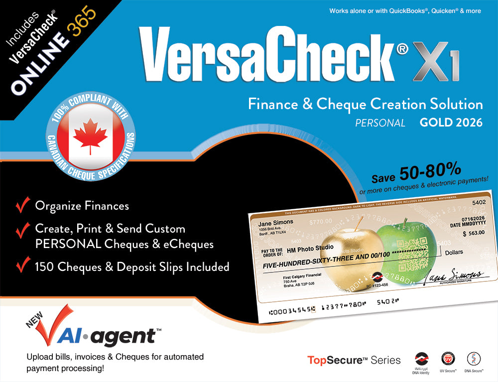 VersaCheck X1 Silver 2026 Download - CANADA + VersaCheck ONLINE Silver 1yr Sub Bundle