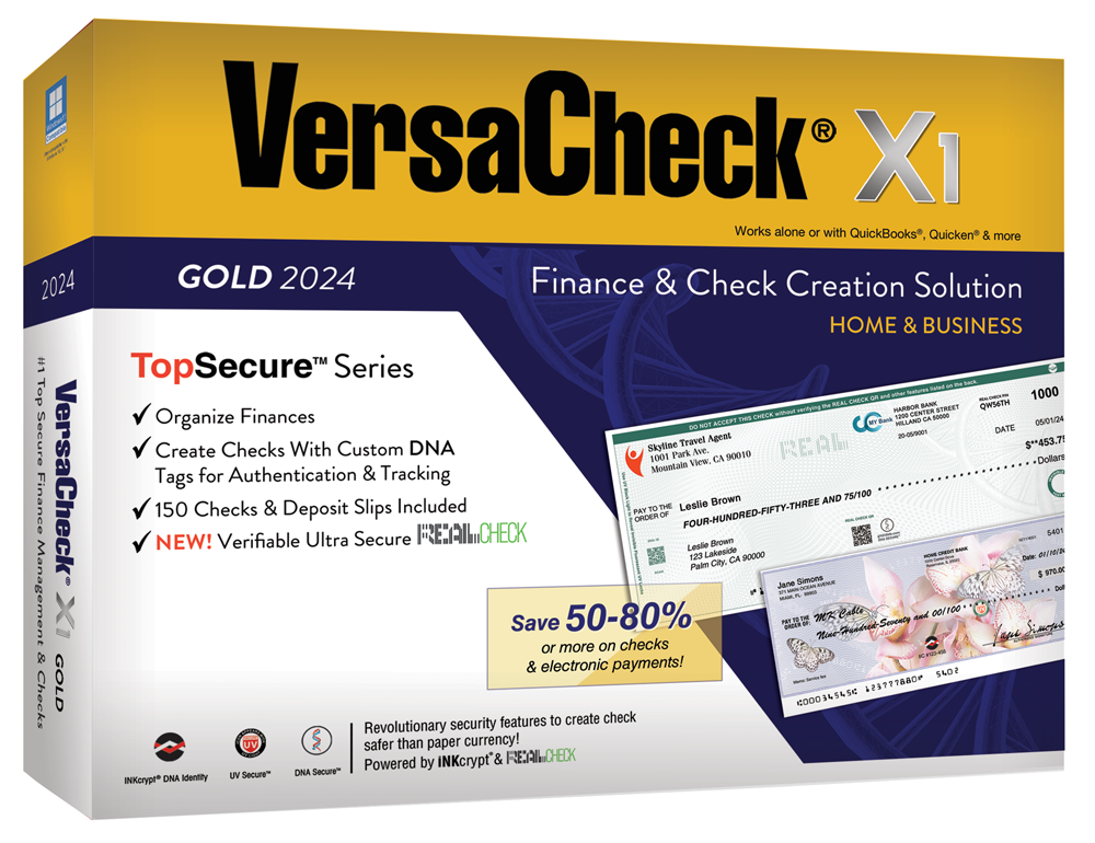VersaCheck X1 Gold 2024 (Retail Box with Unlimited Annual Print Credits)