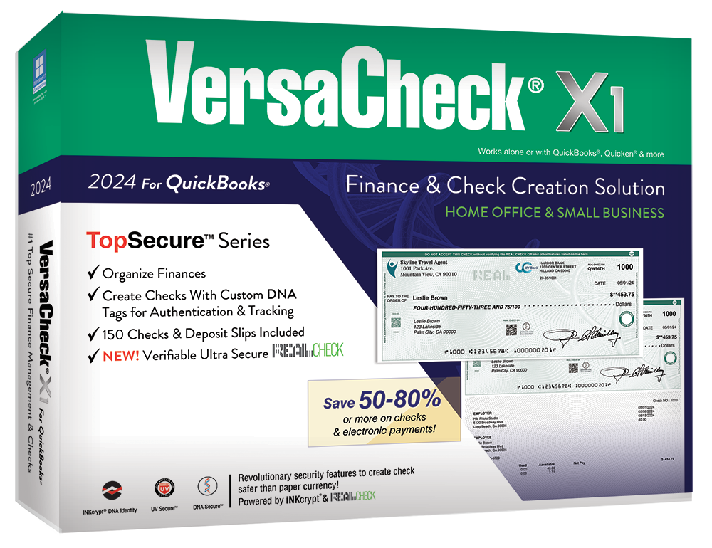 VersaCheck X1 2024 for QuickBooks (Digital Download with Unlimited Annual Print Credits)