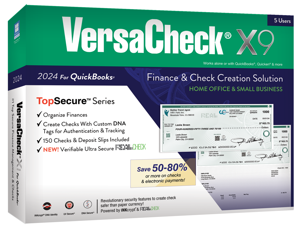 Versacheck X9 2024 for Quickbooks (Digital Download with Unlimited Annual Print Credits)
