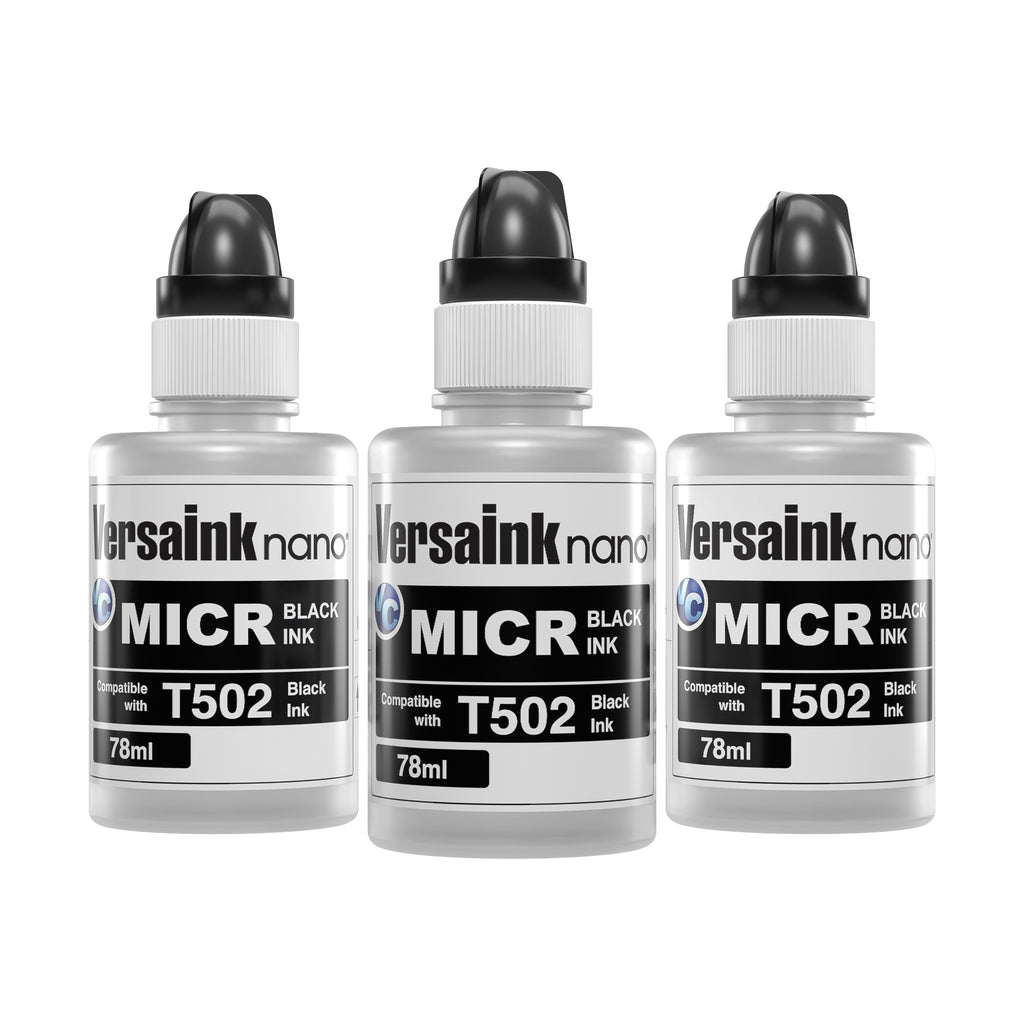 VersaInk M5002 Black MICR Ink 78ml Bottle 3 Pack – Compatible with Epson ET-2700, ET-2750, ET-3700, ET-3750, ET-4750, ET-4752
