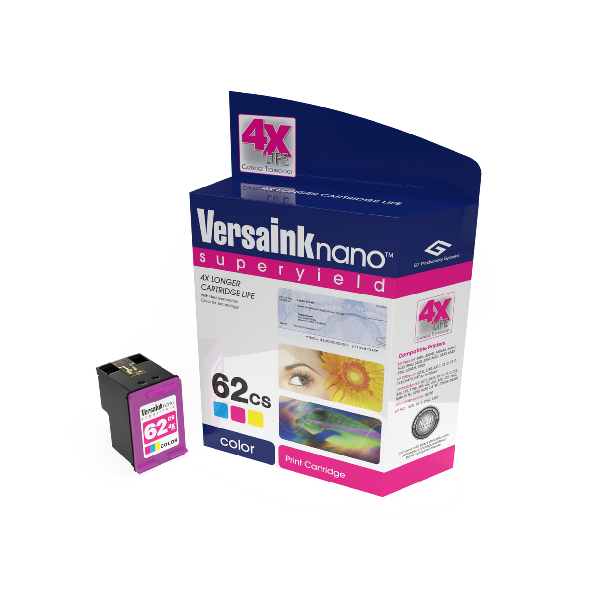 VersaInk-nano HP 62CS - Tri-color Cartridge – VersaCheck