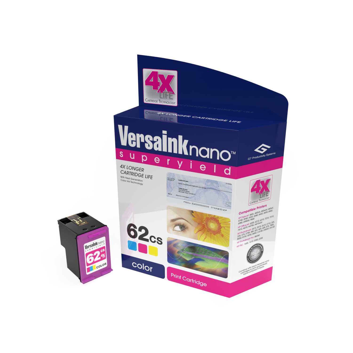 VersaInk-nano HP 62CS - Tri-color Cartridge – VersaCheck