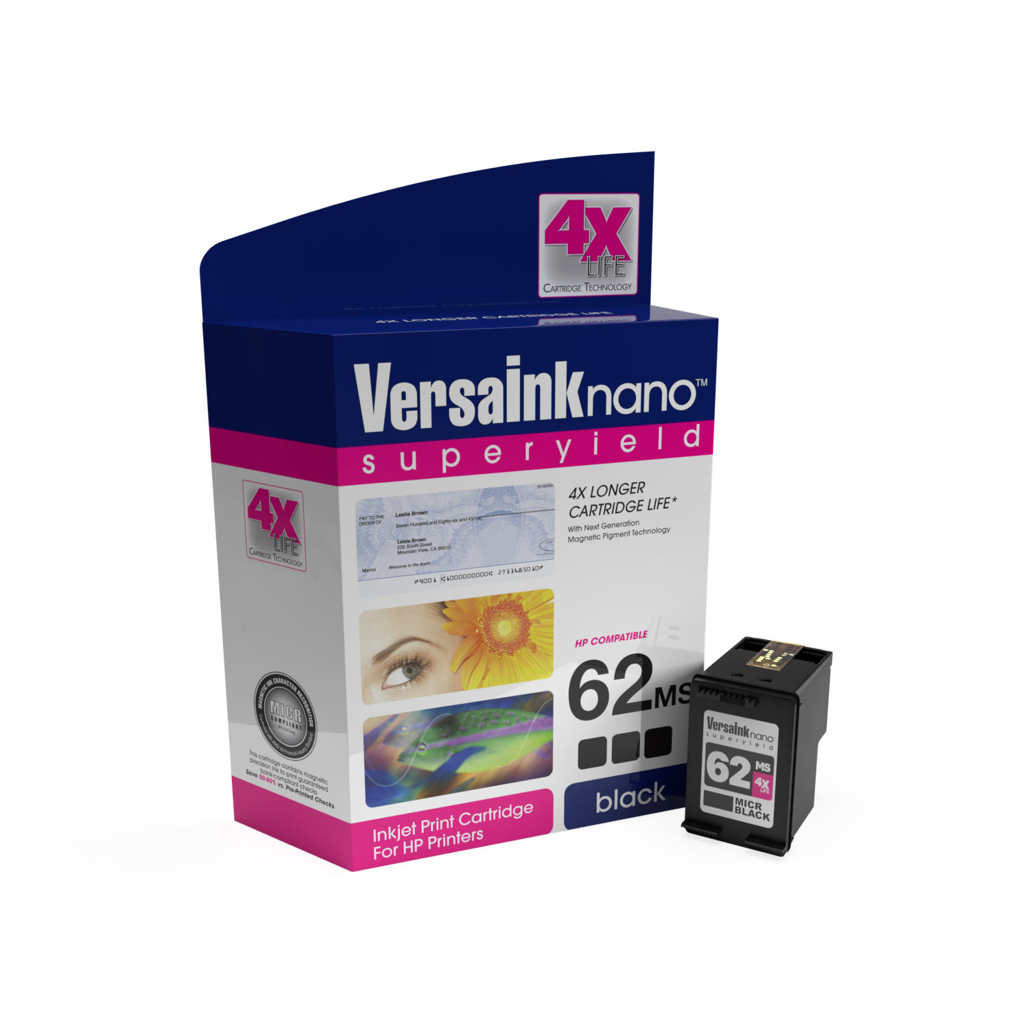 VersaInk-nano 62MS - Black MICR Cartridge - 4X Life – VersaCheck VersaInk-nano 62MS - Black MICR Cartridge - 4X Life – VersaCheck