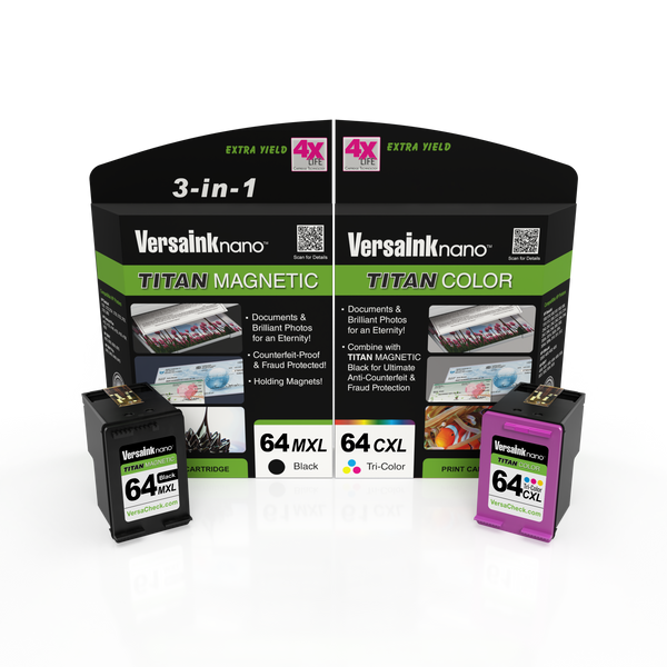 VersaInk-nano 64 MXL Titan Magnetic Black & 64 CXL Tri-Color Ink Cartr ...
