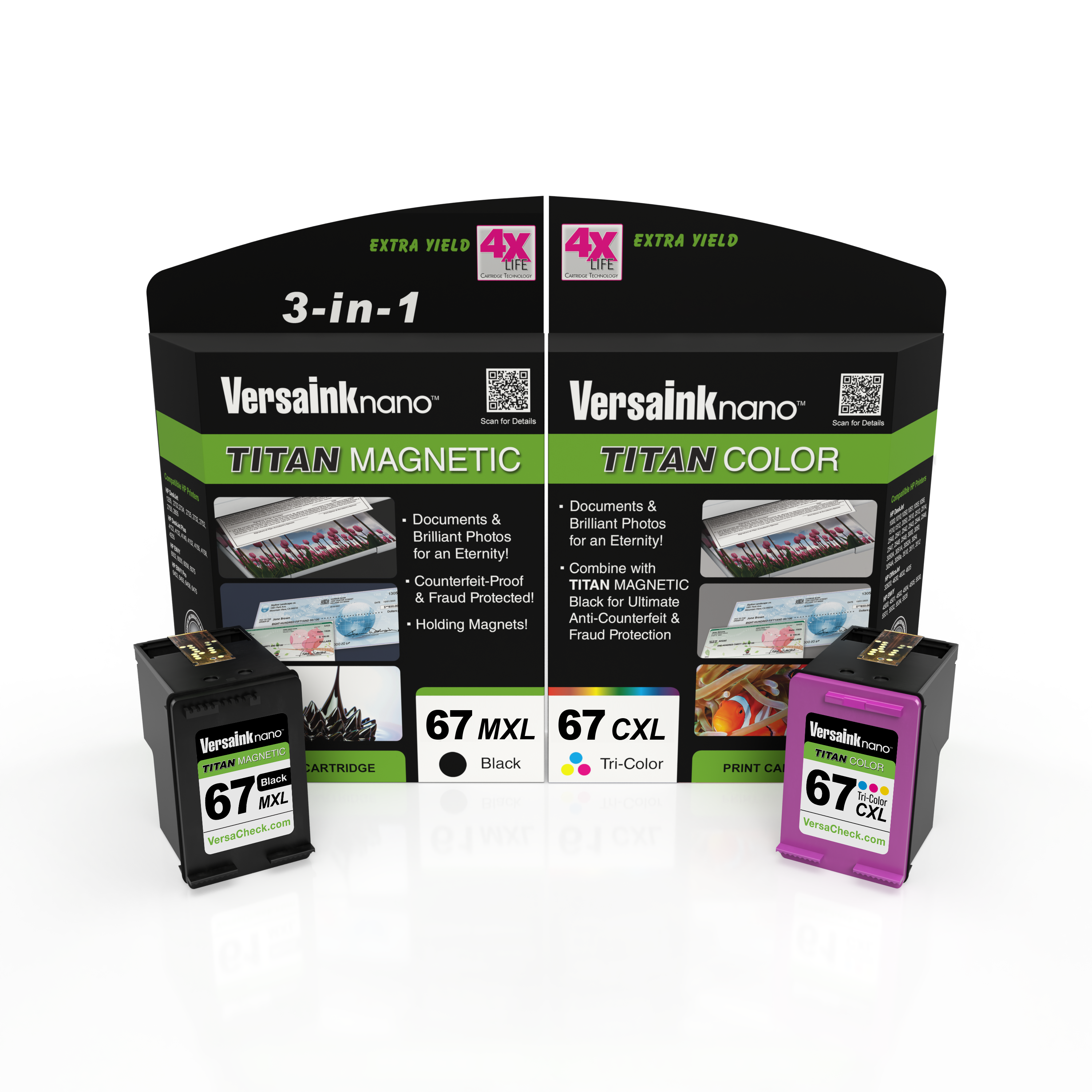 VersaInk-nano 67 MXL Titan Magnetic Black & 67 CXL Tri-Color Ink VersaInk-nano 67 MXL Titan Magnetic Black & 67 CXL Tri-Color Ink