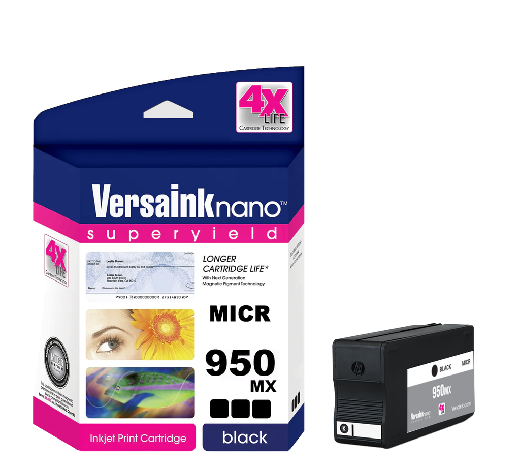 VersaInk-nano HP 950MX Black - MICR Compliant - 4X Life – VersaCheck