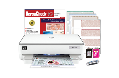VersaCheck® HP 6055 MXE Color Check Printer and VersaCheck X9 Platinum Finance and Check Creation Bundle