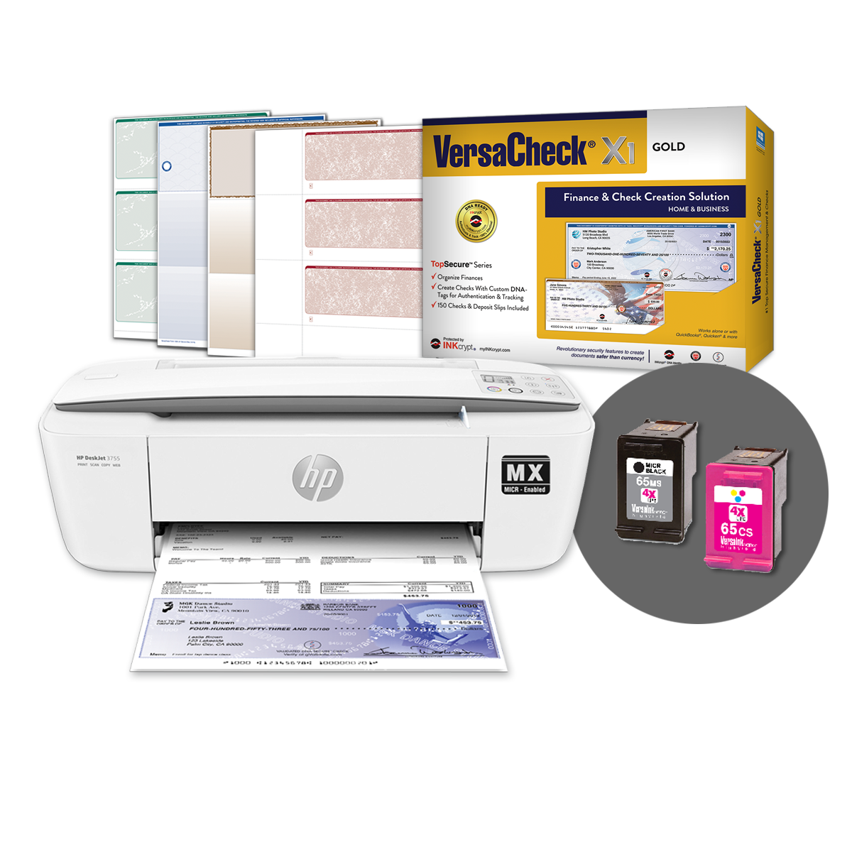 VersaCheck® HP DeskJet 3755 MXE MICR All-in-One Color Check