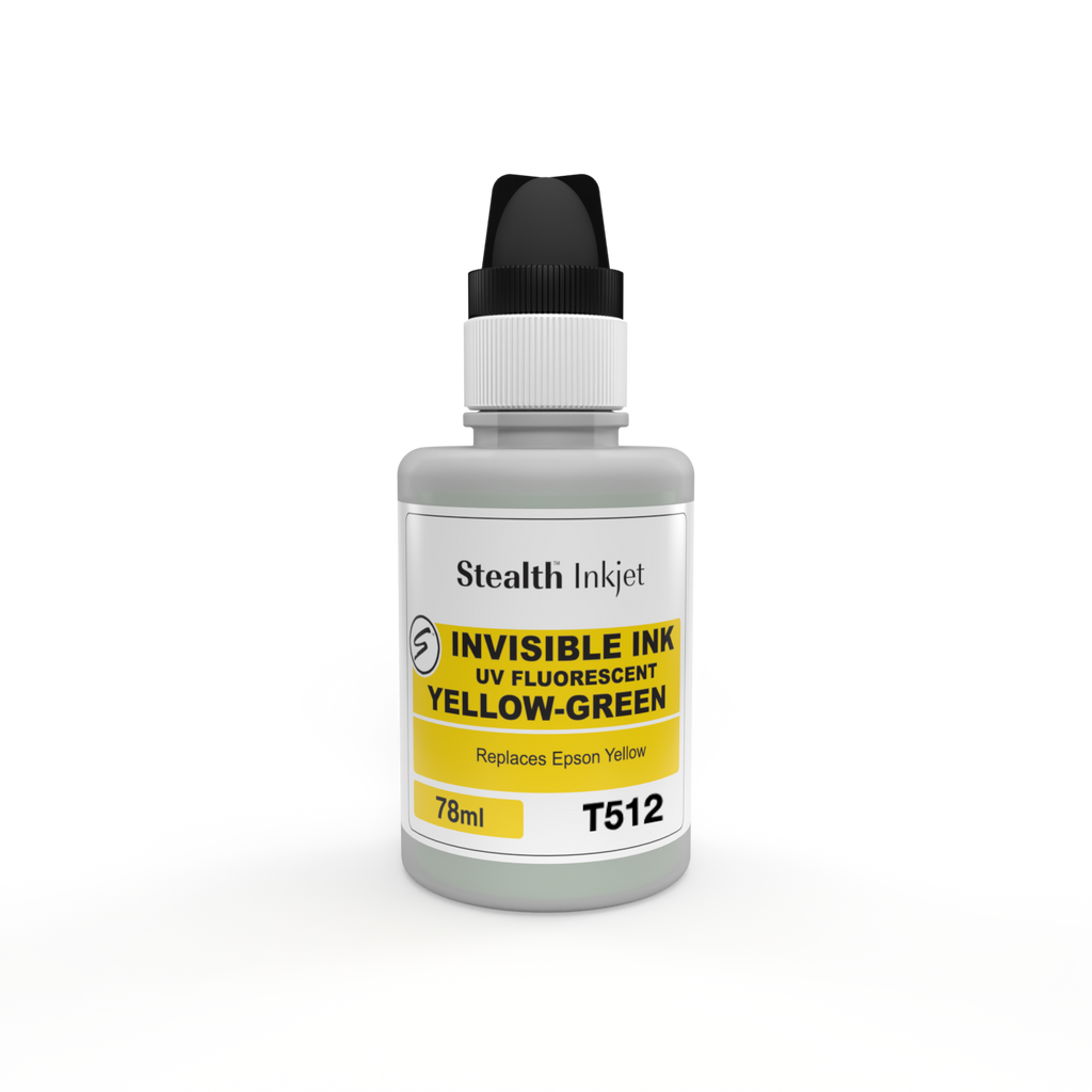 Stealth Inkjet Epson T512 iX Invisible Yellow-Green Ink 78ml Bottle - Replaces Yellow