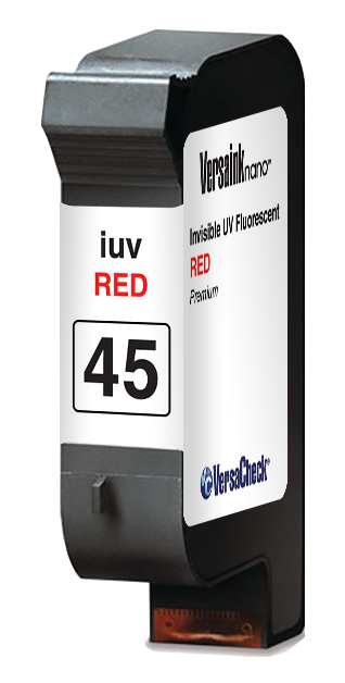 VersaInk HP 45 / TIJ 2.5 Invisible UV Fluorescent RED Ink Cartridge (365nm -> 460nm)