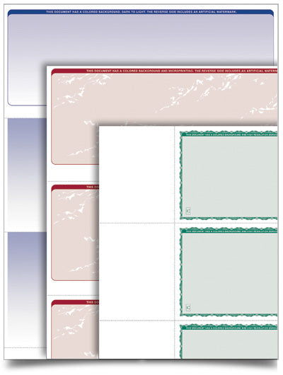 Versacheck Check Backgrounds VersaCheck - Rainbow Variety Pack Assorted Forms & Styles - 300 Checks