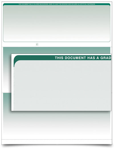 VersaCheck - CANADA - Form 1000 Graduated - Green - 250 Sheets