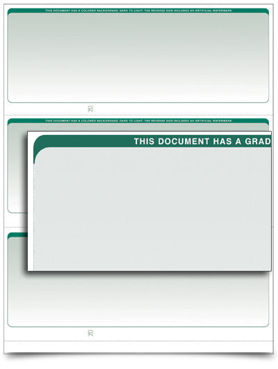 VersaCheck - CANADA - Form 3000 Graduated - Green - 250 Sheets