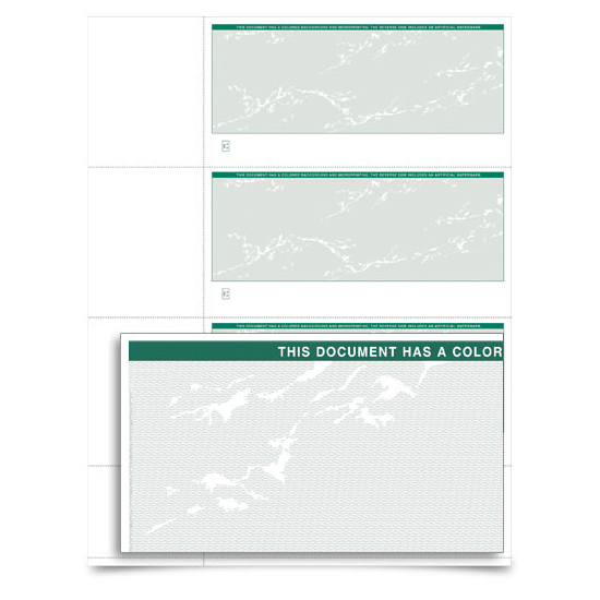 VersaCheck - Form 3001 - Prestige S - Green - 2000 Sheets