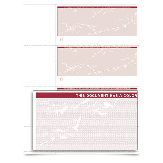 VersaCheck - Form 3001 - Prestige S - Burgundy - 2000 Sheets