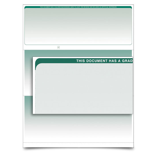 Stealth iX Paper - Form 1000 - Green Graduated - 5000 Sheets – VersaCheck