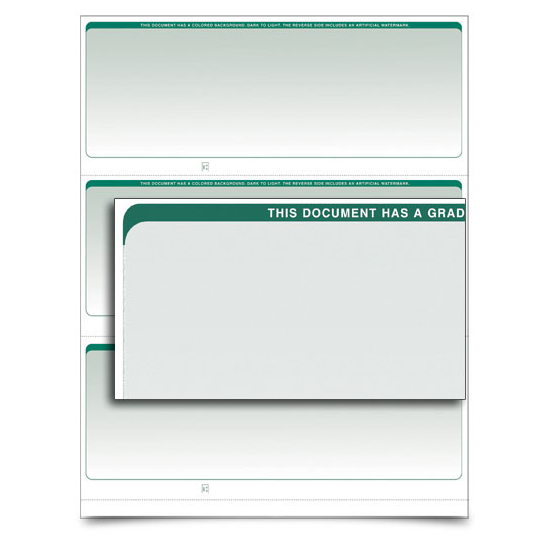 Stealth iX Paper - Form 3000 - Business Check - Green Graduated - 250 ...