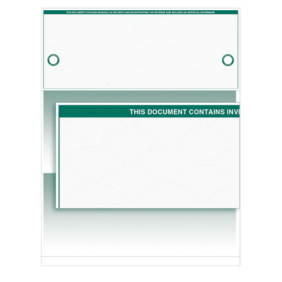 VersaCheck UV Secure Business Voucher Check Refills - Form 1000 - Green Elite - 500 Sheets