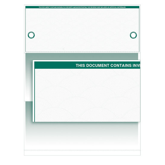 VersaCheck UV Secure Business Voucher Check Refills - Form 1000 - Gree