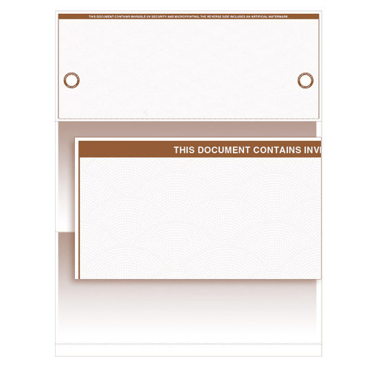 VersaCheck UV Secure Business Voucher Check Refills - Form 1000 - Tan Elite - 500 Sheets