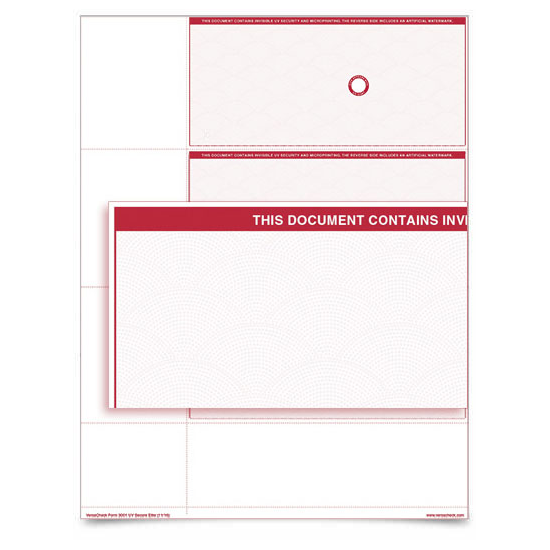 VersaCheck UV Secure Personal Check Refills - Form 3001 - Burgundy Elite - 1000 Sheets