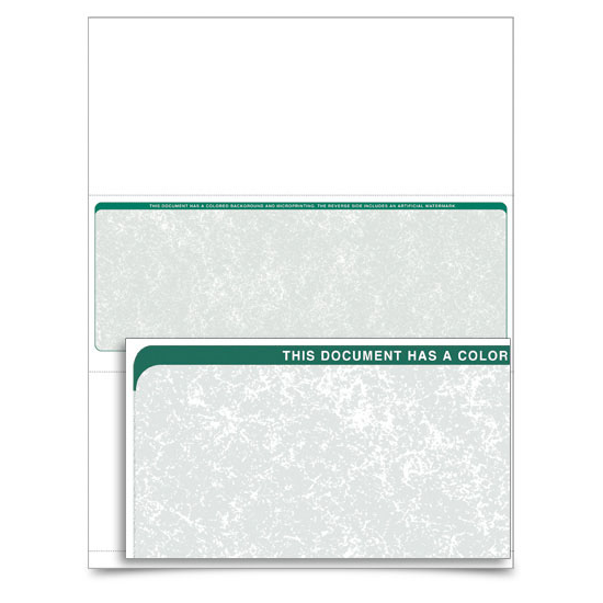 VersaCheck - Form 1001 - Classic - Green - 1000 Sheets