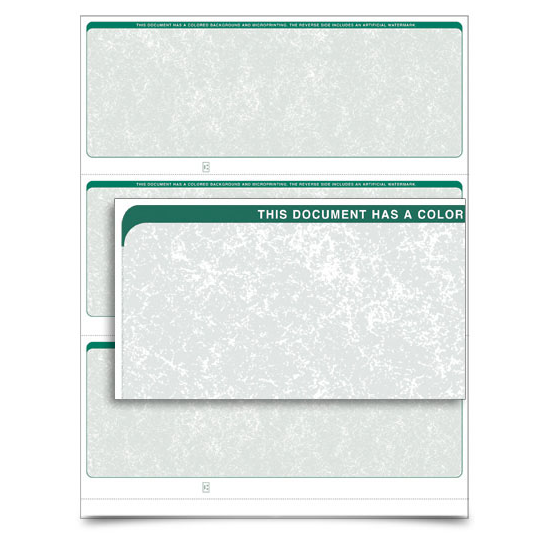 VersaCheck - Form 3000 - Business Check - Classic - Green - 2000 Sheet
