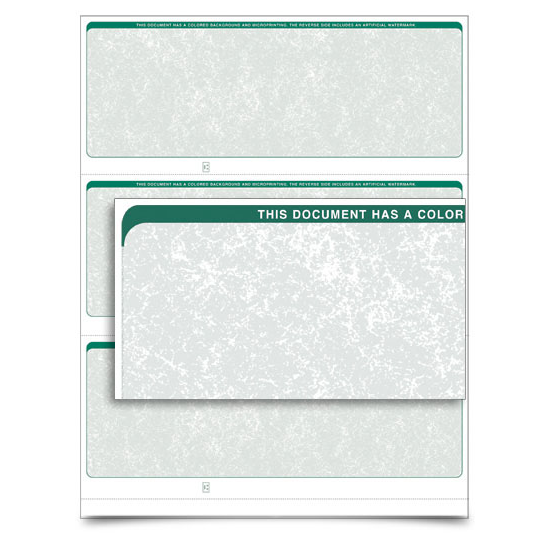 VersaCheck - Form 3000 - Classic - Green - 250 Sheets