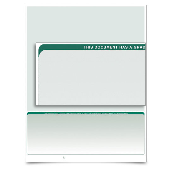 VersaCheck - Form 1002 - Graduated - Green - 1000 Sheets / Box