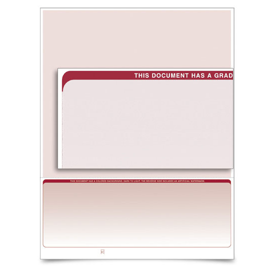 VersaCheck - Form 1002 - Graduated - Burgundy - 250 Sheets / Box