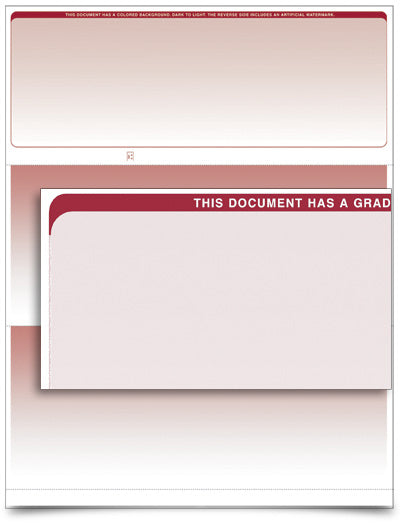 VersaCheck ValueChex  - Form #1000  - Burgundy - Graduated - 500 Sheets