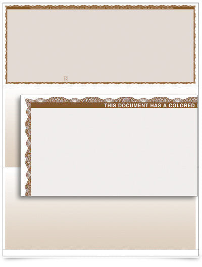 VersaCheck ValueChex  - Form #1000  - Tan - Premium - 1000 Sheets