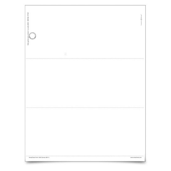 VersaCheck TopSecure Business Voucher Check Refills - Form 1000 -  White Canvas - 250 Sheets