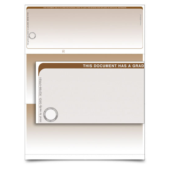 VersaCheck TopSecure Business Voucher Check Refills - Form 1000 - Graduated - Tan - 250 Sheets